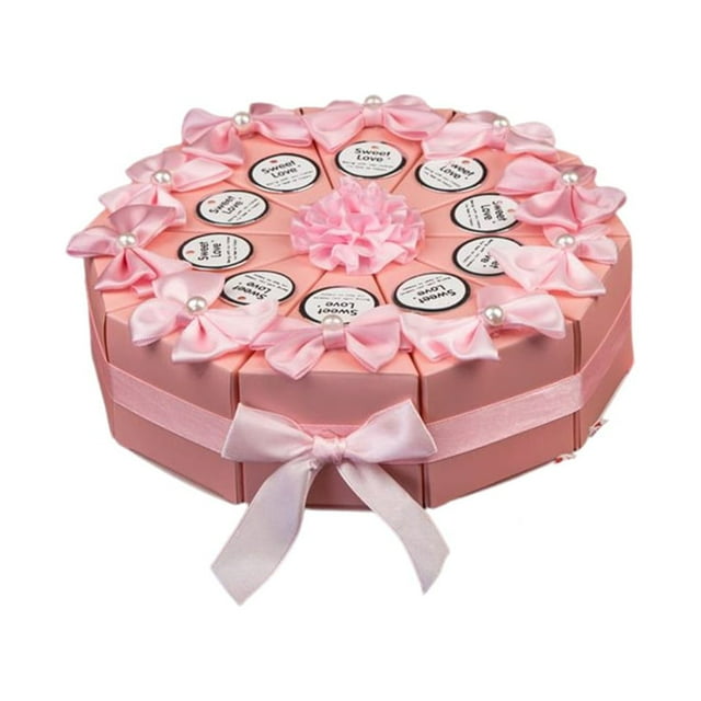 Cateissary 10 unids/set caja de dulces de boda cajas de almacenamiento de pasteles de azúcar regalos de comida favores de fiesta de compromiso Kits de decoración para fiestas Rosa, Tipo 10 Medio