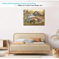 thumbnail image 5 of Farmhouse Truck Canvas Wall Art, Vintage Truck Wall Art, Retro Farmhouse Barn Old Truck Pictures Wall Art for Country Room, Valentine's Day Couples Exclusive Custom Canvas Painting 12x18 Inches, 5 of 6
