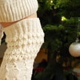 thumbnail image 5 of Vorkoi Women's Cable Knitted Thigh High Boot Socks Extra Long Winter Stockings Over Knee Leg Warmers, 5 of 5