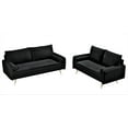 thumbnail image 5 of US Pride Furniture Villeda Velvet 2 PC Living Room Set Sofa Loveseat Black, 5 of 8
