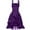 Purple, variant on Women's 2023 Summer Dress Sleeveless Suspenders Solid Formal Dress A-Line Pleated Hem Swing Midi Sun Dress Purple XXL, US Size:12