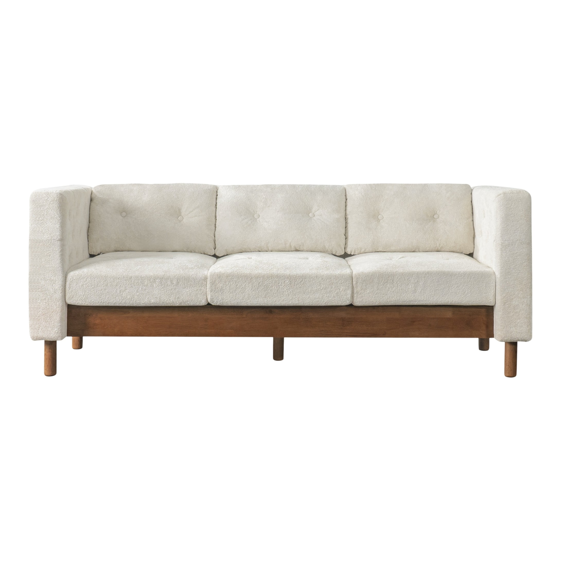 Christopher Knight Home 78" Modern Sofa with Chenille Upholstery, Tufted Pillow Back, 3 Seats, Beige