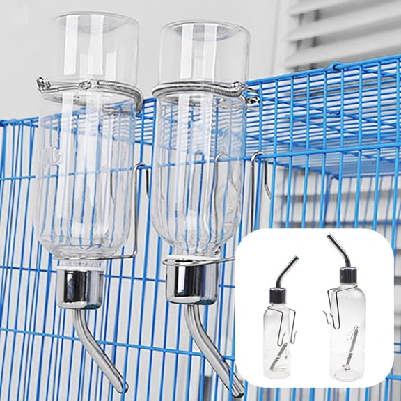 Stainless Steel Pet Water Feeder Stable Anti Tipping Indoor Dog Cat Daily Drinking Basin Rust Proof Easy Clean Household Pet Raising Fixed Water Supply Container Cage Installable Drinking Accessory
