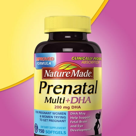 Nature Made Prenatal Multi + DHA 150 Softgels (Best Prenatal Vitamins For Men)