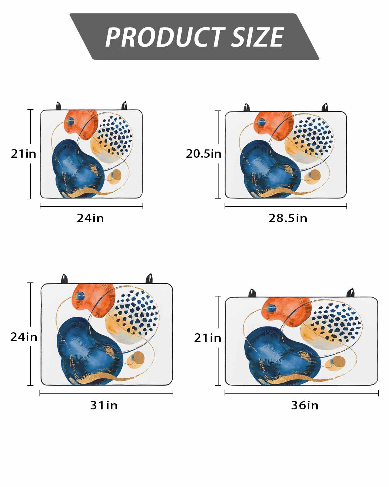 Stove Top Covers for Electric Stove, Orange Blue Boho Glass Stovetop Cover Protector, Ethnic Abstract Geometric Striped Induction Cooktop Protector Oven Mat for Kitchen Countertop 24"x21"