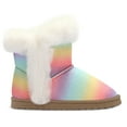 thumbnail image 2 of Kushyshoo Colorful Girls Snow Boots Warm Faux Fur Lined Glitter Strap Winter Shoes Lightweight with Hook-and-loop Size 1M, 2 of 5