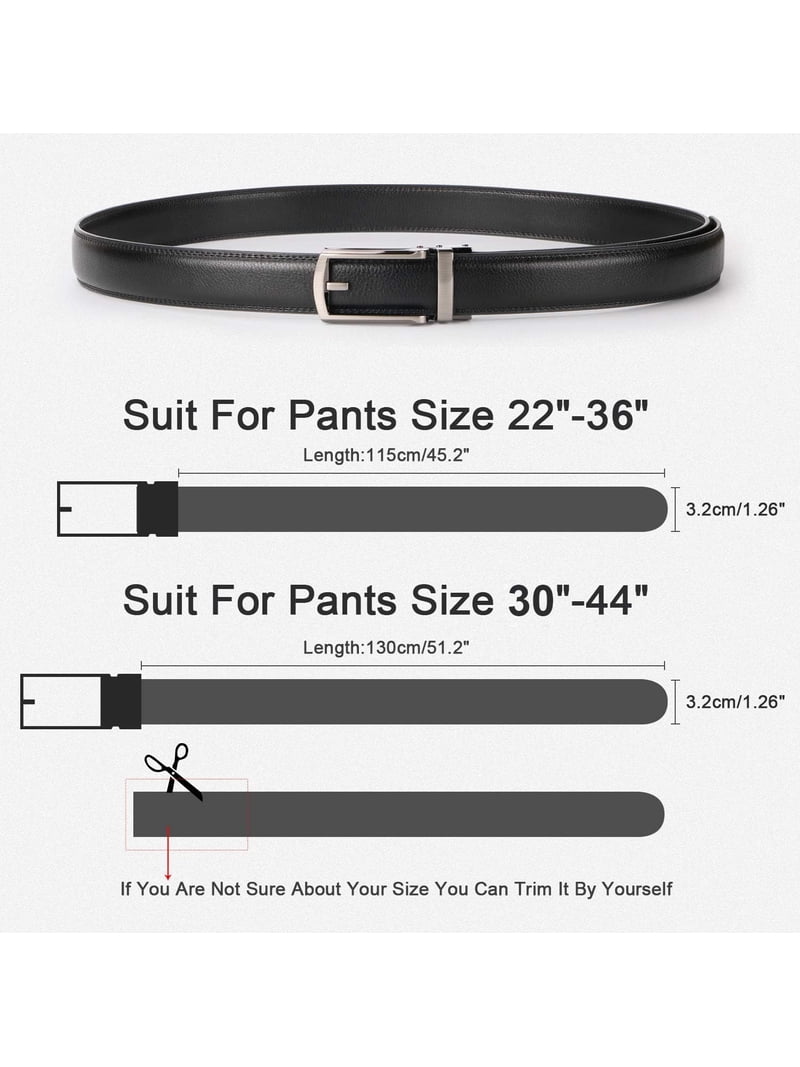 WERFORU Men's Ratchet Dress Belt - Adjustable Leather Belt Black For Suits & Casual Wear