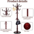 thumbnail image 4 of Coat Stands For Entryway, Wood Coat Rack Freestanding With 3 Height Options 37.40"-72.83" Coat Rack Stand Used In The Office Bedroom Living Room To Hang Clothes Hat Bag (Red sandalwood), 4 of 6