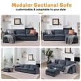 thumbnail image 3 of OMOCCUIT 108" L Shaped Modern Sofa, Convertible Modular Sectional Cloud Couch with Movable Ottoman, Chenille 3-Seat Couches with Deep Seat & Pillow for Living Room, Bedroom, Apartment, Office, 3 of 10