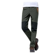 DPTALR Men's Insulated Bib Overalls Solid Color Pocket Trousers Waterproof Snow Pants