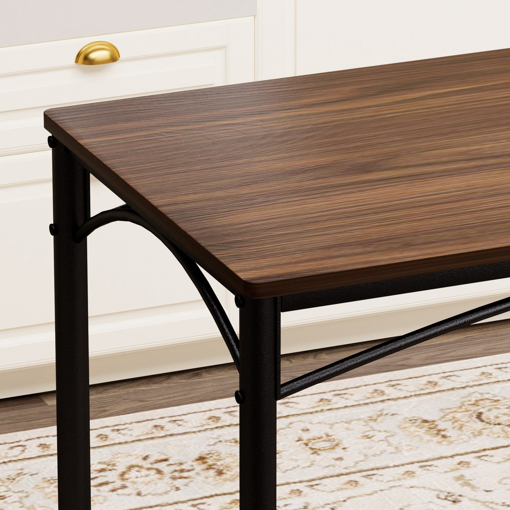 Sailvan Dining Table Set, 43.3″L x23.6″W x30.1″H, Bar Table with 4 Benches