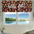 thumbnail image 3 of Hello Fall Farmhouse Short Window Curtain Valances, Thanksgiving Maple Leaves Autumn Country Plants Rod Pocket Kitchen Valances for Living Room Bedroom Bathroom Cafe 42" x 18", 3 of 8