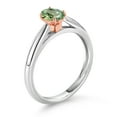 thumbnail image 3 of Gem Stone King 10K 2 Tone Gold Green Sapphire Ring for Women (0.55 Cttw, Gemstone September Birthstone, Oval 6X4MM, Available in Size 5, 6, 7, 8, 9), 3 of 4