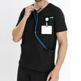 thumbnail image 4 of LoyisVidion Unisex Short-Sleeve V-Neck Uniform Set for Healthcare Professionals Men Working Uniform Pocket Short Sleeve Blouse+Long Pants Two-Piece Sets, 4 of 9