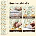 thumbnail image 4 of Peel and Stick Wallpaper Contact Paper watercolor green white pumpkins autumn leaves for Self Adhesive and Removable 17.7in x 118in, 4 of 8