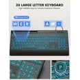 thumbnail image 2 of K31PRO Wired Keyboard with Large Print, Backlight Memory Function, Light up Computer Keyboards with Phone Holder & Wrist Rest, Quiet Keyboards for PC Laptop, 2 of 4