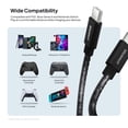 thumbnail image 6 of Powertek USB-C to USB-C Cable, Fast Charging Type-C Charger Cord, Durable Tangle-Resistant Sync Cable, Black Glitter, 6FT, 6 of 7