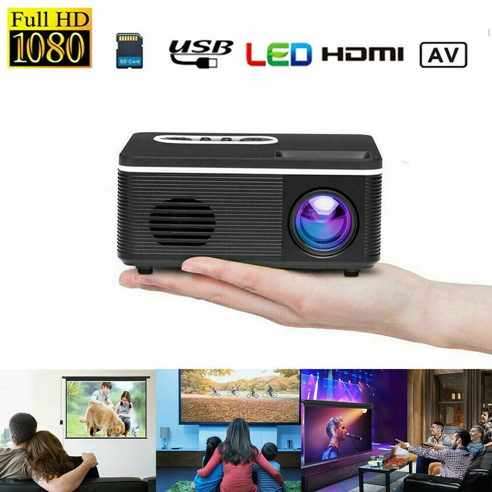 Mini HD 1080P LED LCD Portable Projector HDMI Multimedia Home Theater USB/TF/AV 