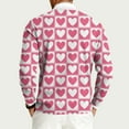 thumbnail image 5 of LWavelet Men's Heart Striped Sweater - Timeless Pattern, Great for Valentine's Day Dates & Cozy Casual Wear Hot Pink 3XL, 5 of 6