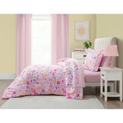 Your Zone Twin 5-Piece Pink Wildflower Polyester Bed-in-a-Bag Set