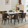 thumbnail image 5 of Modern Dining Chairs Set of 4/6, Upholstered Kitchen Chairs with Thick Cushions, So-Lid Wood Legs & 300 Lb Capacity, Ergonomic Design for Dining Room, Cafe, or Home Office, 5 of 9