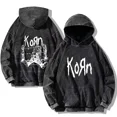 thumbnail image 4 of Sudadera con capucha lavada vintage de la banda de rock Korn Sudadera con capucha de Korn Rock Sudadera con capucha Punk de gran tamaño de manga larga Jersey informal de moda unisex, 4 of 4