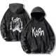 thumbnail image 5 of Sudadera con capucha lavada vintage de la banda de rock Korn Sudadera con capucha de Korn Rock Sudadera con capucha Punk de gran tamaño de manga larga Jersey informal de moda unisex, 5 of 5
