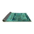 thumbnail image 2 of Ahgly Company Indoor Round Oriental Turquoise Blue Industrial Area Rugs, 7' Round, 2 of 4