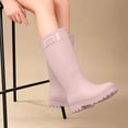 thumbnail image 2 of Xfvqtps Womens Mid-Calf Rain Boots Pull on Round Toe Waterproof Shoes for Gardening Camping Kitchen Daily Errands, 2 of 8