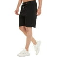thumbnail image 3 of xiamianmy Mens Shorts Casual Drawstring Zipper Pockets Elastic Waist Workout Shorts for Men Black 38, 3 of 8