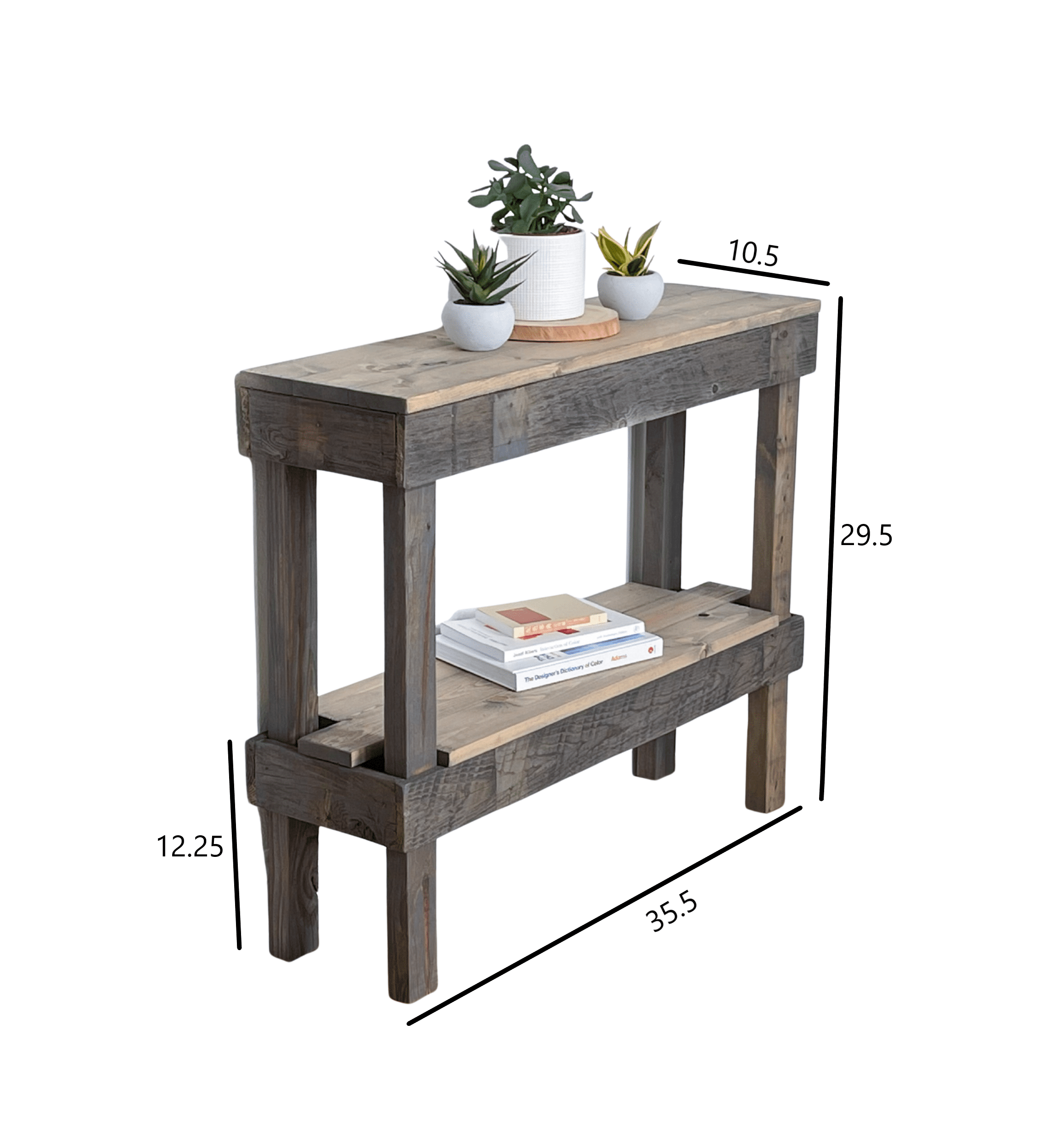 rustic luxe small wooden sofa table