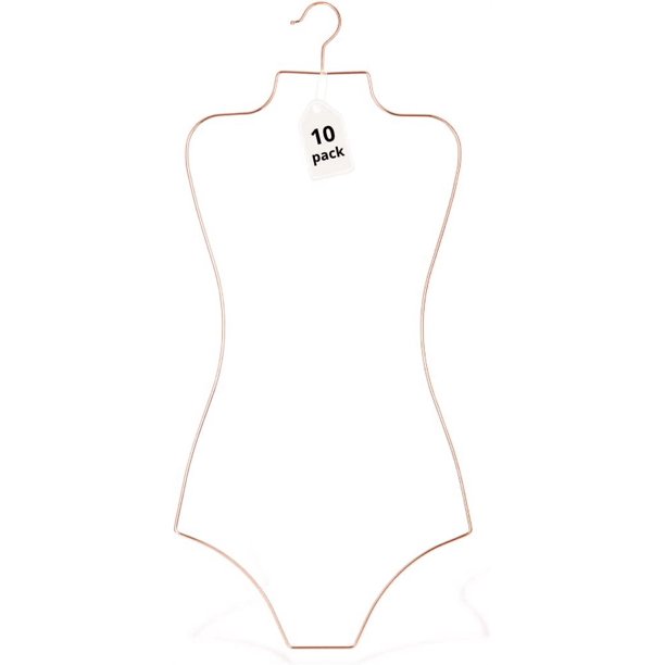 Lingerie Hangers Wire Body Shape Display Hangers (Rose Gold) 10 Pack Bikini Swimsuit Hangers