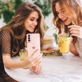 thumbnail image 5 of Compatible with Samsung Galaxy S21 Case Love Heart Plating Electroplate Luxury Elegant Case Camera Protector Soft TPU Shockproof Protective Corner Back Cover Galaxy S21 Case -Pink, 5 of 10