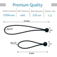 thumbnail image 2 of 9 inch Ball Bungee Cords, Black and White, Shade Cloth Tie Down, 25-Pack - for Canopy, Tarp, Tent, Poles, 2 of 5