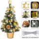 thumbnail image 2 of Mini árbol de Navidad artificial, pequeño árbol de Navidad con luces LED, mini árbol de escritorio Decoración para oficina Bar comercial 40cm, dorado, 2 of 5