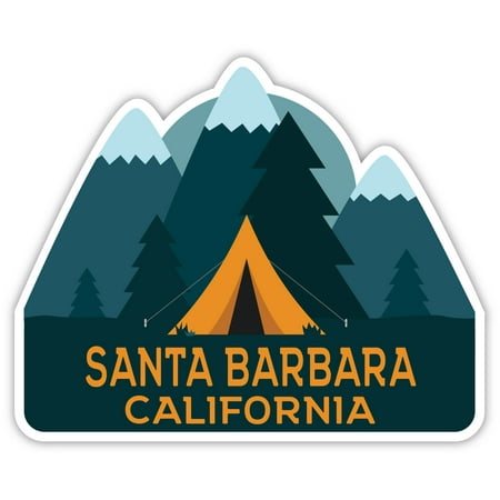 

Santa Barbara California Souvenir 4-Inch Fridge Magnet Camping Tent Design