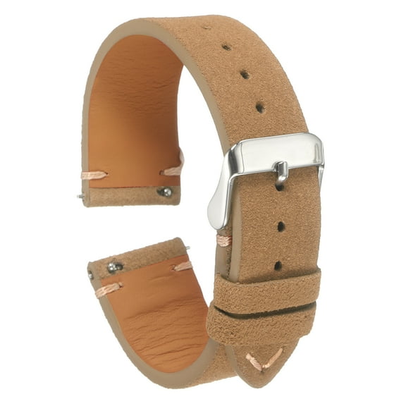 Uxcell Suede Leather Strap Watch Bands Quick Release 20mm Vintage Watch Straps Classic Watchband Light Brown