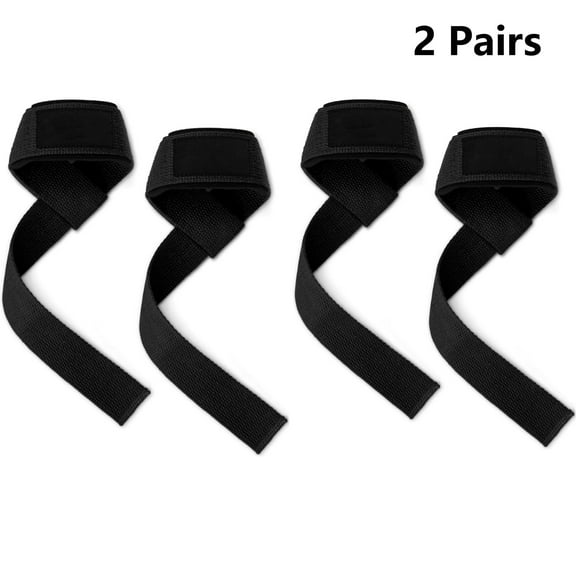 Padded Cotton Lift Straps - Soft, Supportive Wrist Pads - 21.5" Length, 1.5" Width - Reinforced Edges & Heavy-duty Stitching - Cushions Wrists for Lifting Support(2 Pairs)