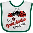 thumbnail image 3 of Inktastic My Great Aunt Loves Me with Cute Ladybugs Boys or Girls Baby Bib, 3 of 4