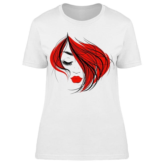 Beautiful Red Haired Woman T-Shirt Women -Image by Shutterstock, Female Large