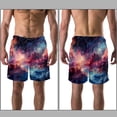 thumbnail image 3 of luoweisi Men's Beach Shorts Quick Dry Swim Trunks with Mesh Lining Galaxy S, 3 of 5