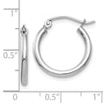 thumbnail image 4 of Boucles d'Oreilles Créoles Rondes en Or Blanc 10k 2mm, 4 of 8