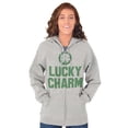 thumbnail image 4 of Saint Patricks Lucky Charm Shamrock Zip Up Hoodie Men's Women's Brisco Brands X, 4 of 6