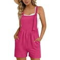thumbnail image 2 of ClodeEU Women's Sleeveless Wide Leg Overall Shorts,Casual Loose Summer Romper Jumpsuit with Pockets Hot Pink,Women's Plus XXL, 2 of 8