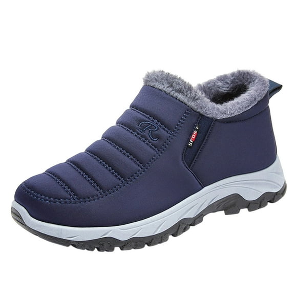 RXMEKW Men Snow Pants, Stylish Casual Thick-Soled Boots for Fall and Winter, Fleece-Lined, Warm and Comfortable Low-Heeled。