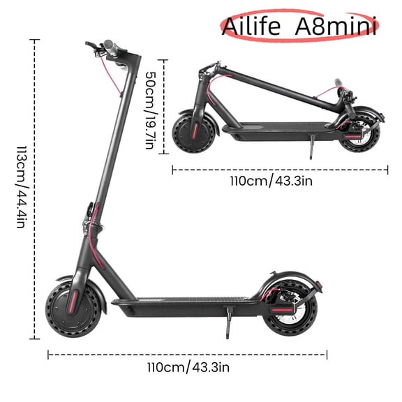 Ailife A8MiNi 350W Motorized Electric Scooter Maximum Speed: 20 mph Range: 11 miles Features: 8.5-inch wear-resistant solid tires Foldable lightweight design