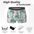 thumbnail image 2 of Men's Boxer Briefs, Palm Leaves Cute Parrot Pink Soft Comfy Mens Underwear Boxer Briefs Breathable With Widen Waist, 2 of 7