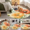 thumbnail image 5 of Retro Spring Floral Round Area Rug 3.3 FT, Non Slip Small Entryway Kitchen Mat, Watercolor Farmhouse Summer Flowers Washable Soft Circular Rug Non-Shedding Door Mat for Bathroom Playroom Kids Room, 5 of 9
