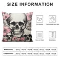 thumbnail image 5 of JEUXUS  Skull and with Flowers Pillow Cover Pink Cherry Rustic Throw Pillow Covers for Sofa Couch Decoration, 5 of 5