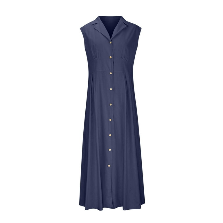 chinese dress ladies Women's Linen Shirt Dress